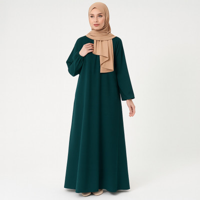 KK FASHION Cotton Silk Solid Burqa(Green)