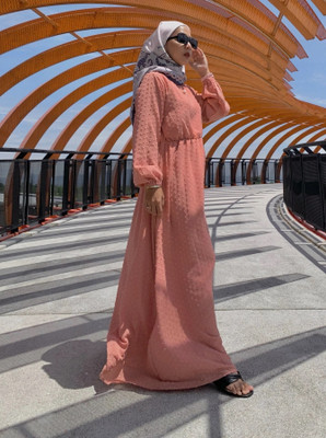 Rinku Georgette Abaya(Pink)