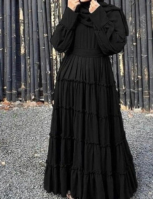 SSCOLECTION Polyester Self Design Burqa With Hijab(Black)