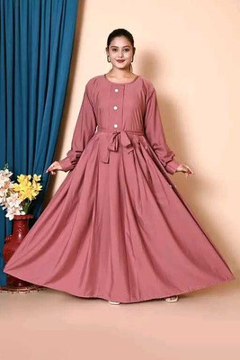 ES Safwan Dresses Cotton Blend Burqa With Hijab(Pink)