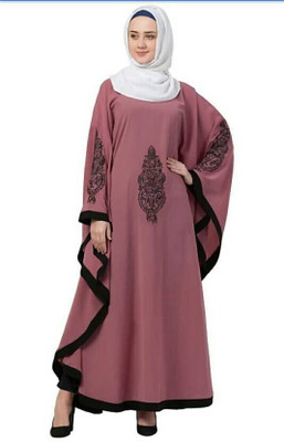 recent tdrends Georgette Solid Burqa With Hijab(Pink)