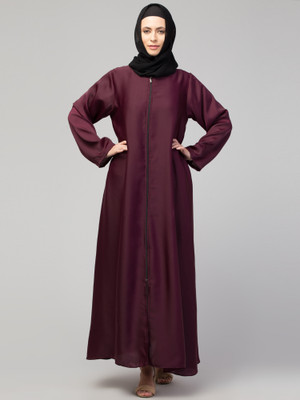 Nazneen Nida Matte Solid Abaya(Maroon)