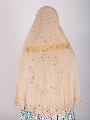 TEXNOVA Polyester Self Design Abaya(Beige)