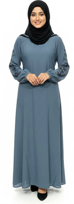 Decorandfashion Polyester Burqa With Hijab(Grey)