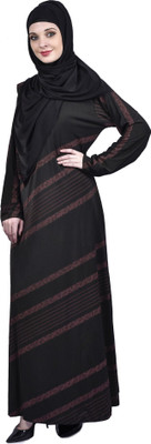 Bhumi fab Polyester Solid Burqa With Hijab(Green)