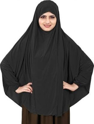 Nalmie Polyester Solid Naqab(Black)