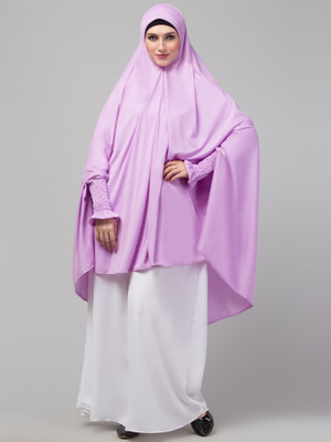 HIJAB WORLD Polyester Solid Naqab(Purple)