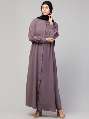 Nazneen Nida Matte Self Design Abaya(Purple)