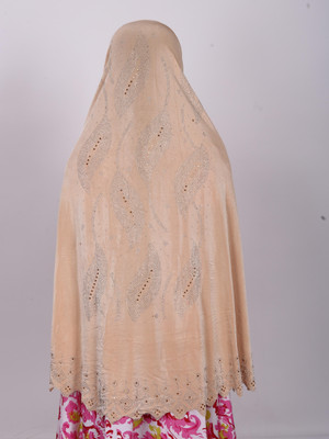 TEXNOVA Polyester Self Design Abaya(Beige)