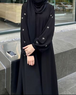 SHIFA Kashibo, Cotton Silk Solid Burqa With Hijab(Black)