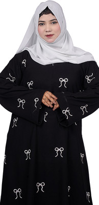 ZARASCOLLECTION Cotton Blend Solid Burqa(Black, White)