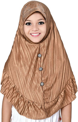 MiddyaJori Georgette Solid Naqab(Gold)