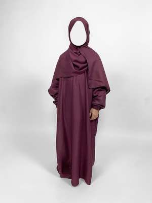 Hera Polyester Self Design Burqa With Hijab(Maroon)