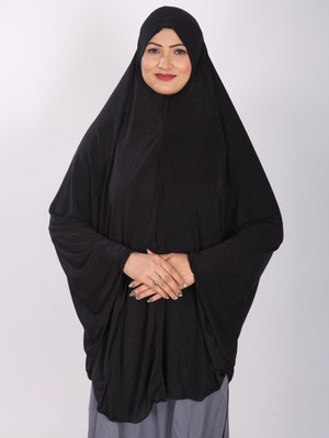 TEXNOVA Polyester Self Design Abaya(Black)