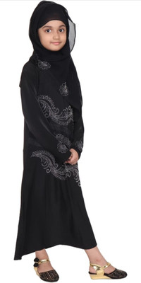 afifa Polyester Self Design Burqa(Black)