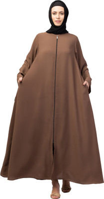 Nazneen Nida Matte Solid Burqa(Brown)