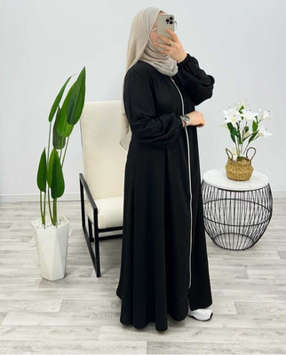 Affan Enterprises Cotton Blend Solid Burqa(Black)