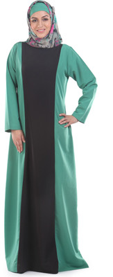 Momin Libas Polyester Abaya(Green, Black)