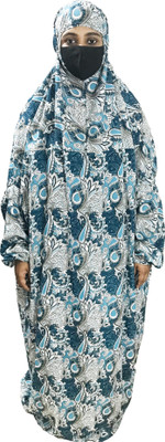 Rayford Crepe Printed Burqa With Hijab(Multicolor)