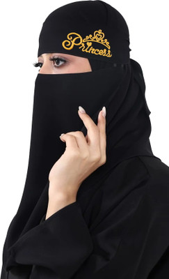 CRENCH CREATION Chiffon Solid Naqab(Black)
