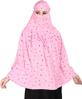 7 Season's Polyester Printed Burqa(Pink)