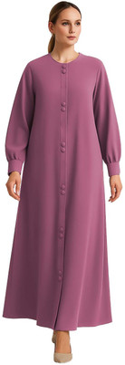 aaruh Polyester Solid Abaya(Pink)