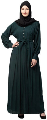 RECENT TRENDS Crepe Solid Burqa With Hijab(Green)