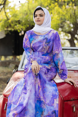 SARINKU Nida Matte Abaya(Purple)