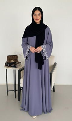 ruby collection Nida Matte, Cotton Silk Burqa(Grey)