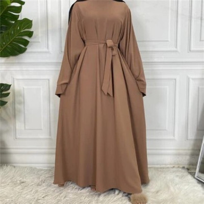MODEST CITY Crepe Abaya With Hijab(Brown)