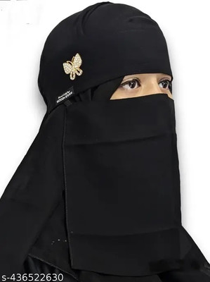 PD Zone Chiffon Self Design Naqab(Black)