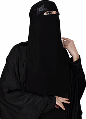 Dhyeyu Chiffon Self Design Naqab(Black)