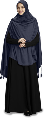 mehar hijab Polyester Solid Abaya(Blue)