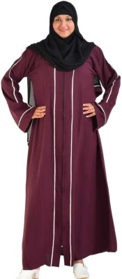 Al Saud Abaya Nida Matte Printed Abaya With Hijab(Maroon)