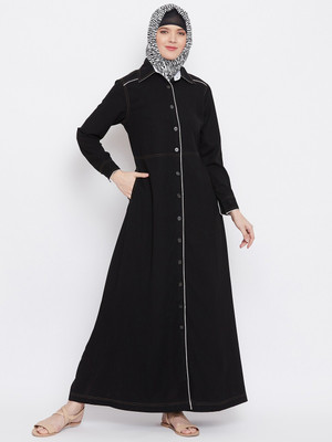 Momin Libas Polyester Abaya(Black)