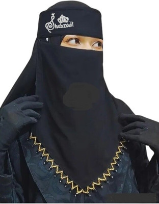 CRENCH CREATION Chiffon Solid Naqab(Black)