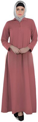 Momin Libas Polyester Abaya(Pink)