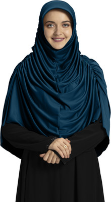 MEHAR Polyester Solid Burqa(Blue, Black)