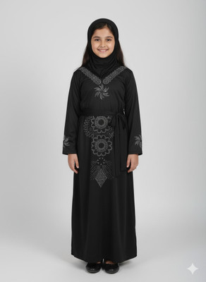 ASANAFA Polyester Solid Burqa(Black)