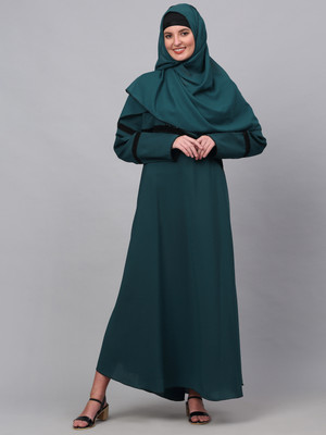 Klotthe Polyester Self Design Burqa(Blue)