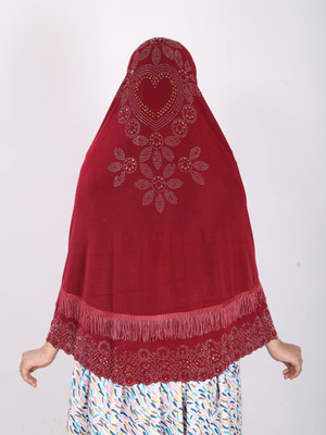 TEXNOVA Polyester Self Design Abaya(Maroon)