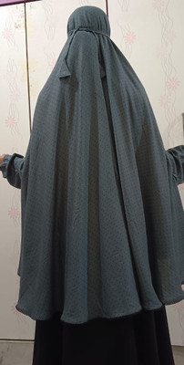 ZAINABCREATION Cotton Blend Printed, Self Design Abaya(Grey)
