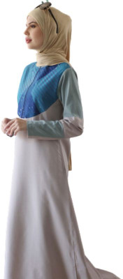 SILK ROUTE London Polyester Abaya(Purple, Blue)