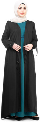 SILK ROUTE London Polyester Solid Abaya(Black)