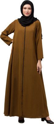 HIJAB WORLD Nida Matte Solid Burqa(Yellow)