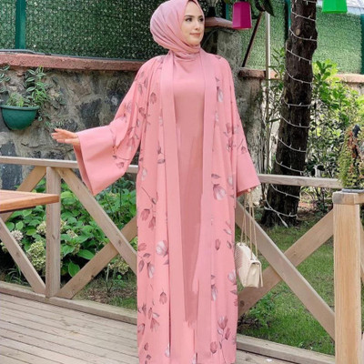 ovais abaya collection Nida Matte Solid Burqa With Hijab(Pink)