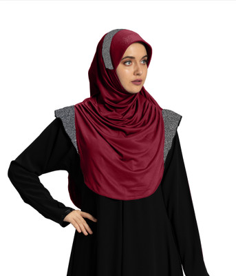 mehar hijab Polyester Solid Abaya(Maroon)