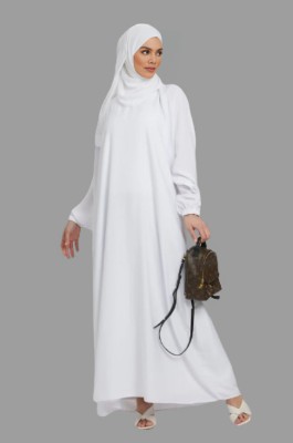 Shama Collection Nida Matte Solid Burqa(White)