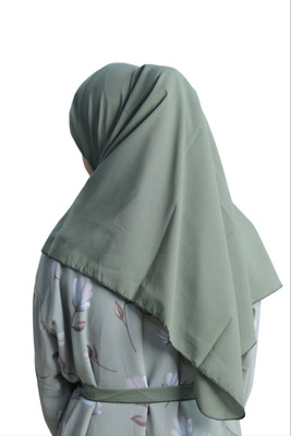 Insha Craft Georgette Printed Abaya With Hijab(Green)