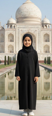 HouseOfCommon Crepe Solid Naqab With Hijab(Black)